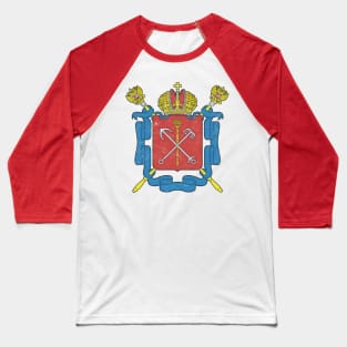 Saint Petersburg, Russia /// Faded-Vintage Style Flag Design Baseball T-Shirt